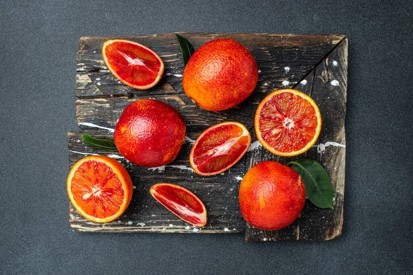 Red oranges. Bloody Sicilian oranges. Healthy and detox food concept.