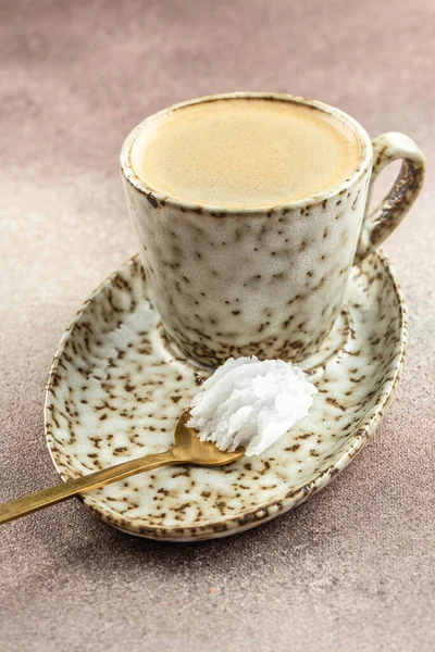 Café Prueba Balas Con Aceite Coco Mct Paleo Ceto Desayuno —  Fotos de Stock