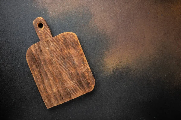 stock image rustic style, wooden cutting board. culinary background, top view.