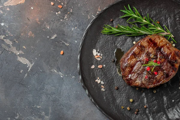Grilled Beef Tenderloin Steak Restaurant Menu Dieting Cookbook Recipe Top — Fotografia de Stock
