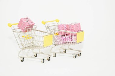 Small magical gifts on a beautiful colored background