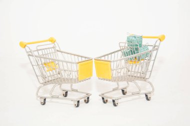 Small magical gifts on a beautiful colored background