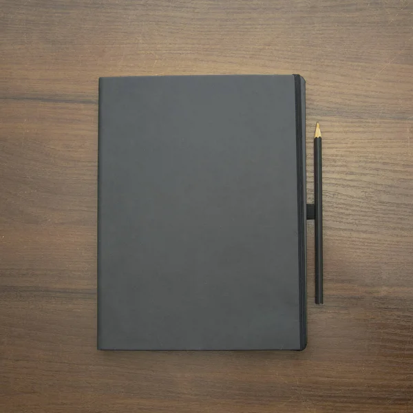 Notebook Notepad Pen Black White Background — Stock Photo, Image
