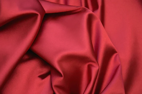 照片演播室里漂亮的红色缎子背景特写 — 图库照片