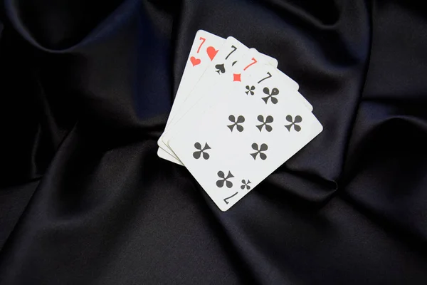 Primer Plano Jugador Póquer Blanco Negro Con Arco — Foto de Stock