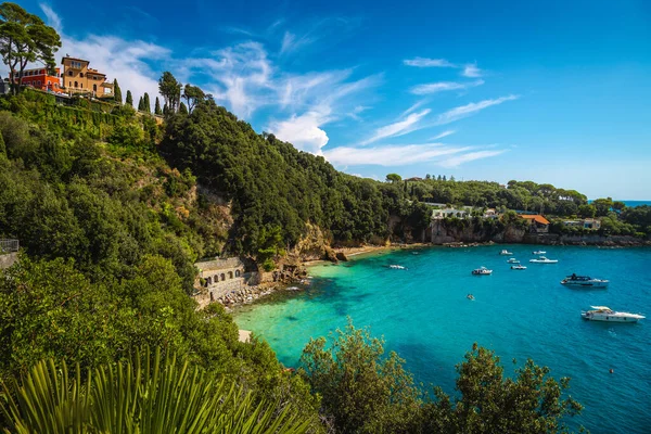 Lerici Liguria 이탈리아 근처의 아름다운 보트와 — 스톡 사진