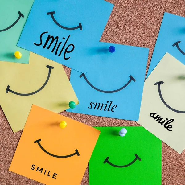 smile on the post it, feelings and emotions