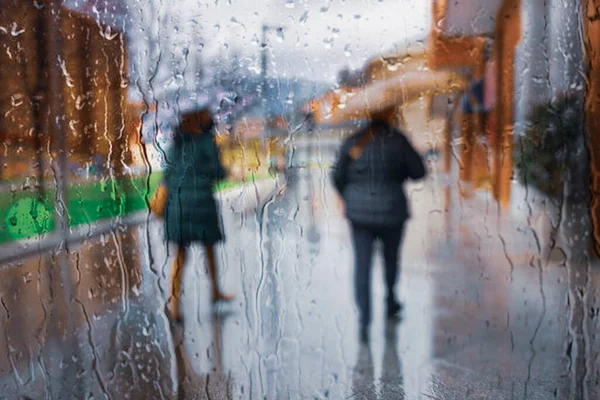 People Umbrella Rainy Days Autumn Season Bilbao City Basque Country — Stock Photo, Image