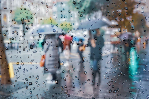 Pedestrian Umbrella Rainy Days Bilbao City Basque Country Spain — Stock Photo, Image
