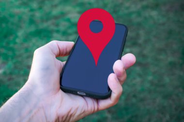 gps location symbol on the smartphone 