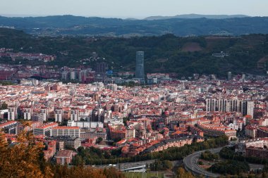 Bilbao şehrinde şehir ve mimari, İspanya, seyahat merkezi 