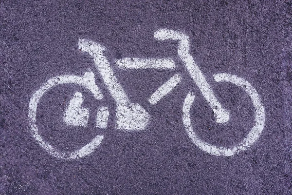 Πινακίδα Κυκλοφορίας Ποδηλάτων Στη Λωρίδα Ποδήλατο — Φωτογραφία Αρχείου