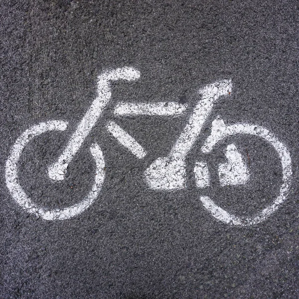 Fahrrad Verkehrszeichen Auf Dem Radweg — Stockfoto