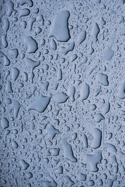 Капли Дождя Окне Дождливые Дни Абстрактный Синий Фон — стоковое фото