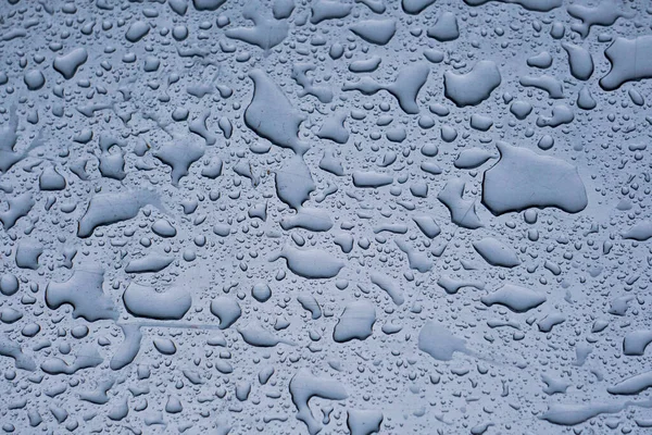 Gocce Pioggia Sulla Finestra Nei Giorni Pioggia Sfondo Astratto Blu — Foto Stock