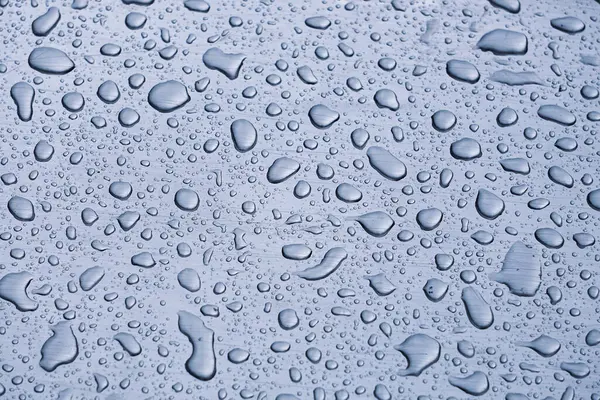 Regentropfen Fenster Regentagen Abstrakter Und Blauer Hintergrund — Stockfoto