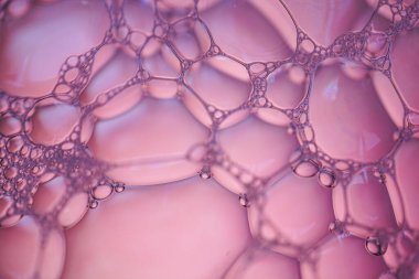 sabun köpükleri, pembe soyut arkaplan 