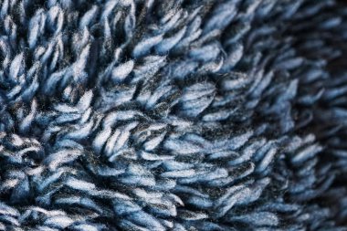 Mavi havluyu kapat, yumuşak kumaş. 