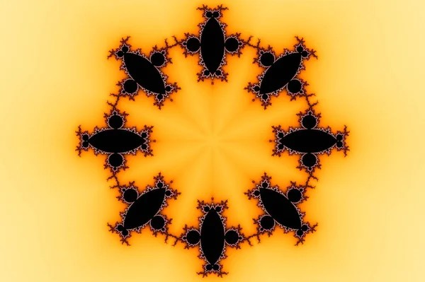 Kaleidoskop缩放成无穷数学Mandelbrot集分形的三维图解 — 图库照片