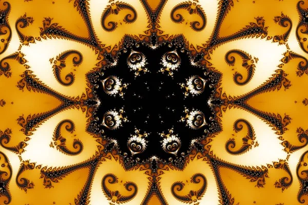 Ilustrace Kaleidoskop Zoom Nekonečné Matematické Mandelbrot Set Fraktál — Stock fotografie