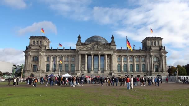 Berlin Tyskland Oktober 2022 Byggandet Den Tyska Riksdagen Berlin Semester — Stockvideo
