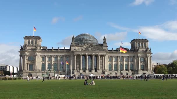 Berlin Almanya Ekim 2022 Berlin Ekim Alman Reichstag Inşaatı — Stok video