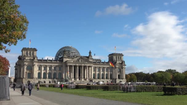 Berlin Németország Október 2022 Épület Német Reichstag Berlinben Nyaralás Október — Stock videók