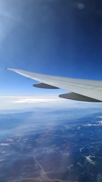 View Window Aircraft Wing Clouds Sky — 비디오