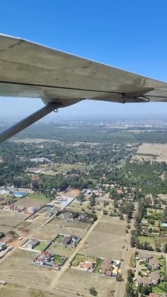 View Window Small Private Plane Landing Wilson Airport Nairobi — Wideo stockowe
