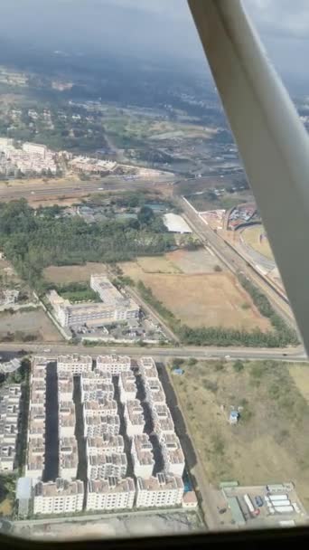 View Window Small Private Plane Landing Wilson Airport Nairobi — Stock video