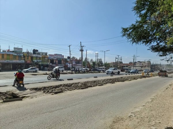 Китенба, Кения - 22 января 2023 года: Улицы Китенбы, маленького растущего города в Кении Африки