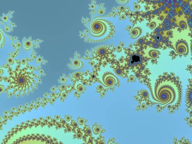 Matematiksel mandelbrot kümesine güzel bir yakınlaşmanın 3 boyutlu görüntüsü