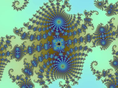 Matematiksel mandelbrot kümesine güzel bir yakınlaşmanın 3 boyutlu görüntüsü