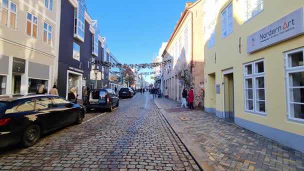 Flensburg Germany February 2023 Old Architecture Streets Flensburg Sunny Day — Video Stock