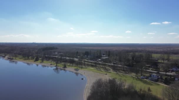 Aerial View Beautiful Lake Germany Sunny Weather — Wideo stockowe