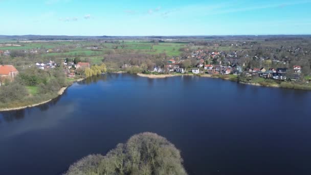 Aerial View Beautiful Lake Germany Sunny Weather — Stock video