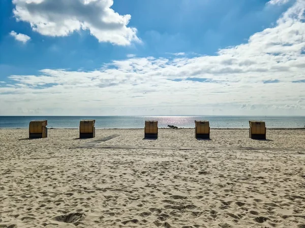 Громиц Германия Апрель 2023 Пляже Грумиц Севере Германии Солнечную Погоду — стоковое фото
