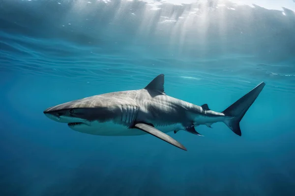 Big Shark Shallow Water Ocean — Stock Photo, Image