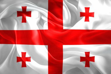 Gürcistan bayrağı - gerçekçi kumaş bayrağı