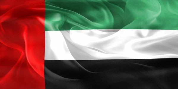 Vereinigte Arabische Emirate Flagge Realistisch Schwenkende Stofffahne — Stockfoto