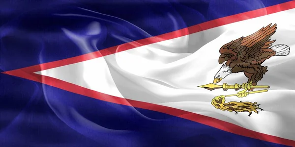 Флаг Американского Самоа Реалистичный Тканевый Флаг — стоковое фото