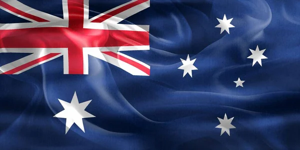 Austrálie Vlajka Realistické Mávání Tkaniny Vlajka — Stock fotografie
