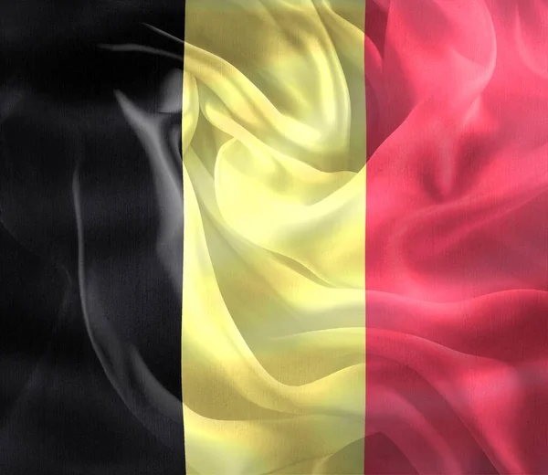 Belgio Bandiera Bandiera Tessuto Sventolante Realistica — Foto Stock