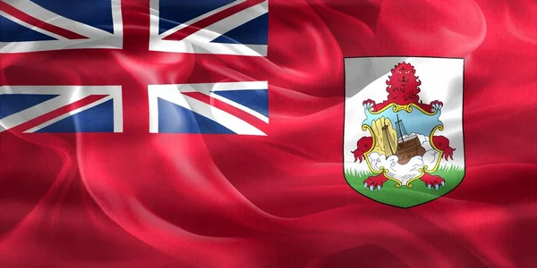 Bandeira Das Bermudas Bandeira Tecido Ondulante Realista — Fotografia de Stock