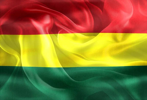 Flaga Boliwii Realistyczna Flaga Falistej Tkaniny — Zdjęcie stockowe