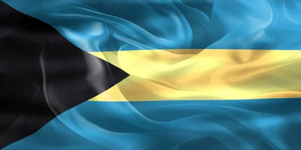 Bandeira Das Bahamas Bandeira Tecido Ondulante Realista — Fotografia de Stock