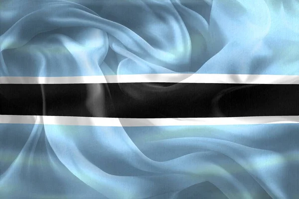 Botswana Flagga Realistisk Vinka Tyg Flagga — Stockfoto