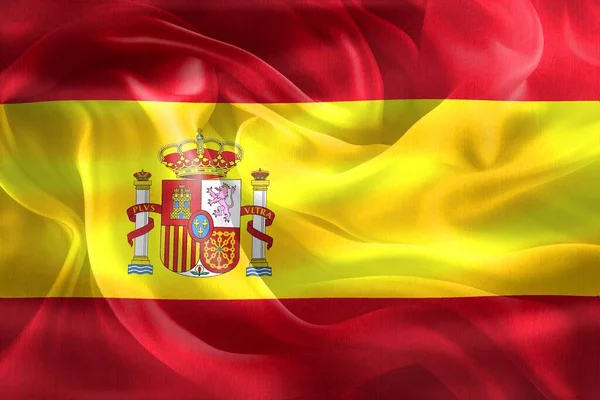 スペインの旗 現実的な波のファブリックフラグ — ストック写真