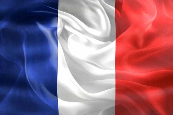 Frankrike Flagga Realistisk Vinka Tyg Flagga — Stockfoto
