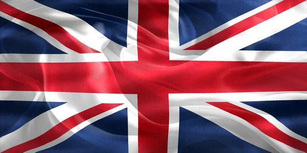 Egyesült Királyság Zászló Reális Hullámzó Szövet Zászló — Stock Fotó